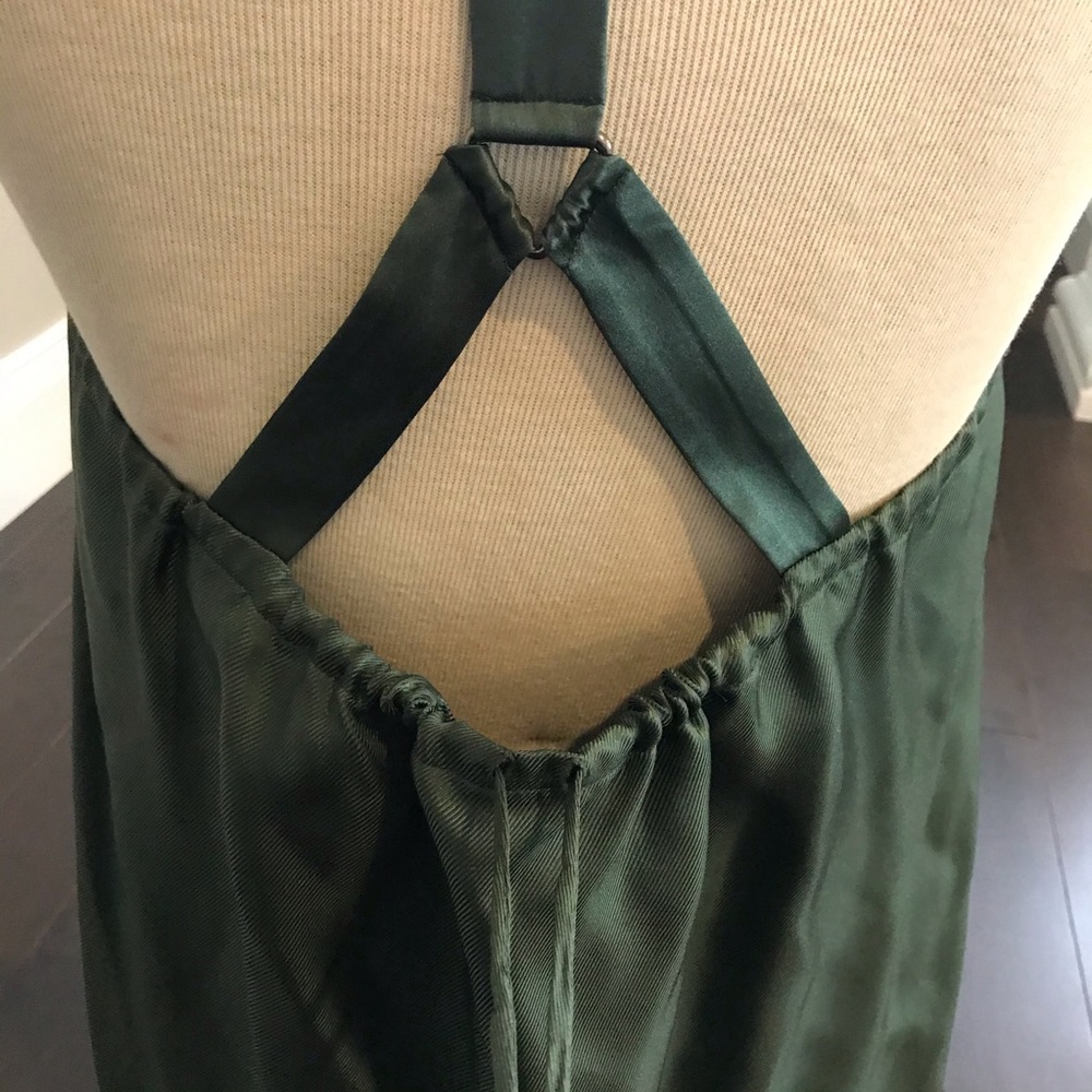 NWT Development hunter green silk studded halter top - Picture 6 of 7